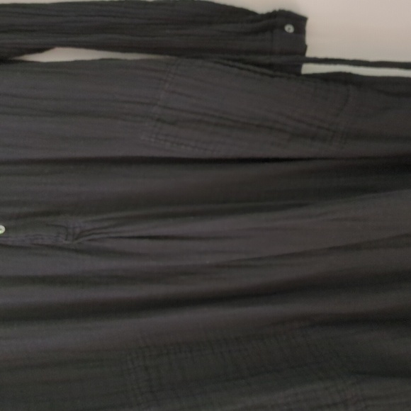 Michael Stars Gauzy Crepe Boho Beachy Minimalist Midi Dress Waist Sash& Pockets - Picture 4 of 10